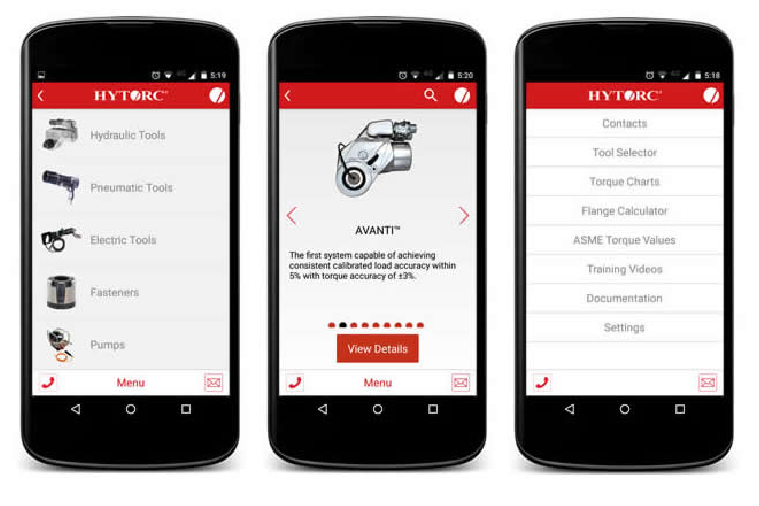 Vista de la app
